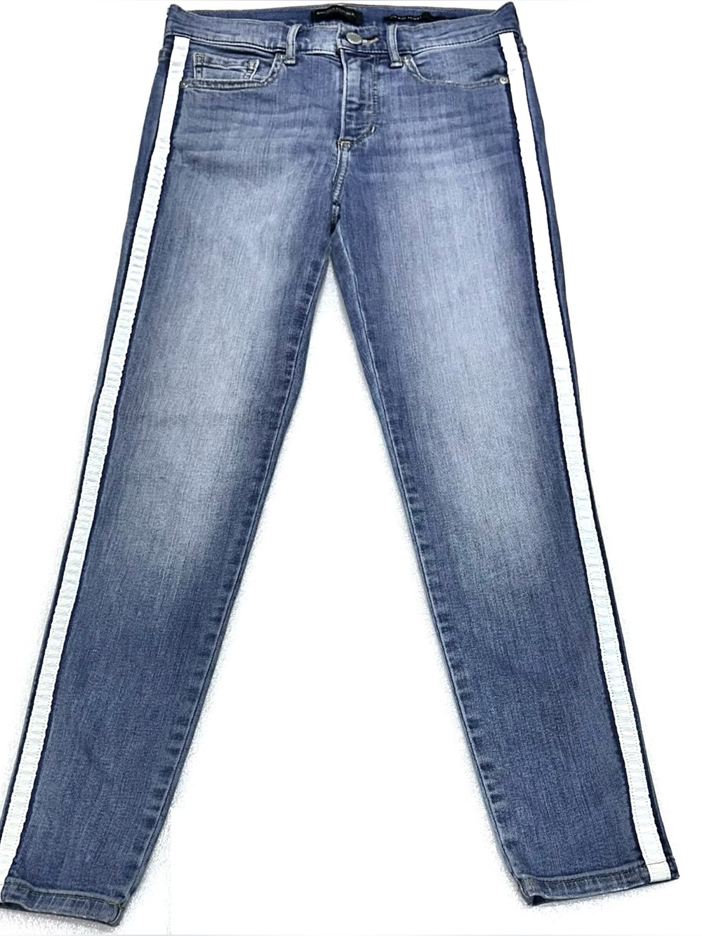 Banana Republic Medium Blue Slim Straight Jeans with White Side Stripe